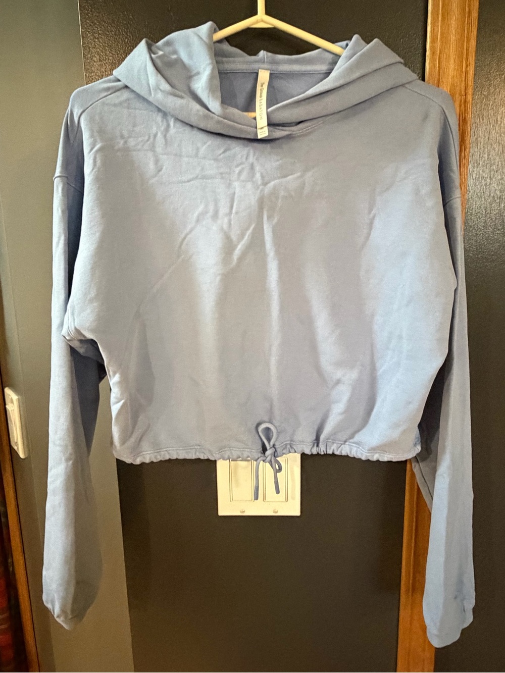 Babaton Pale Blue Cropped Hoodie